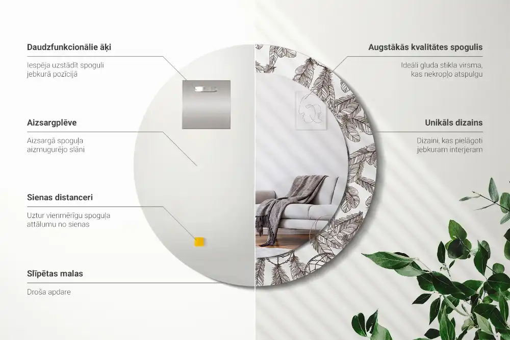 Round wall mirror decor Dream catcher