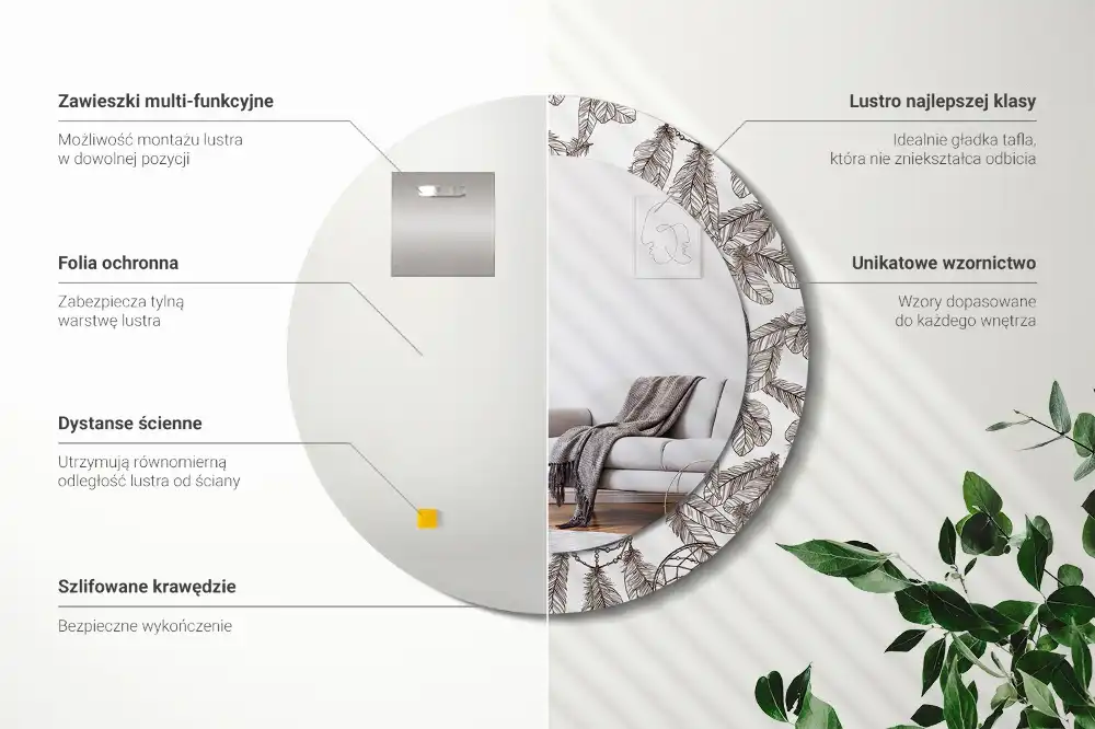 Round wall mirror decor Dream catcher