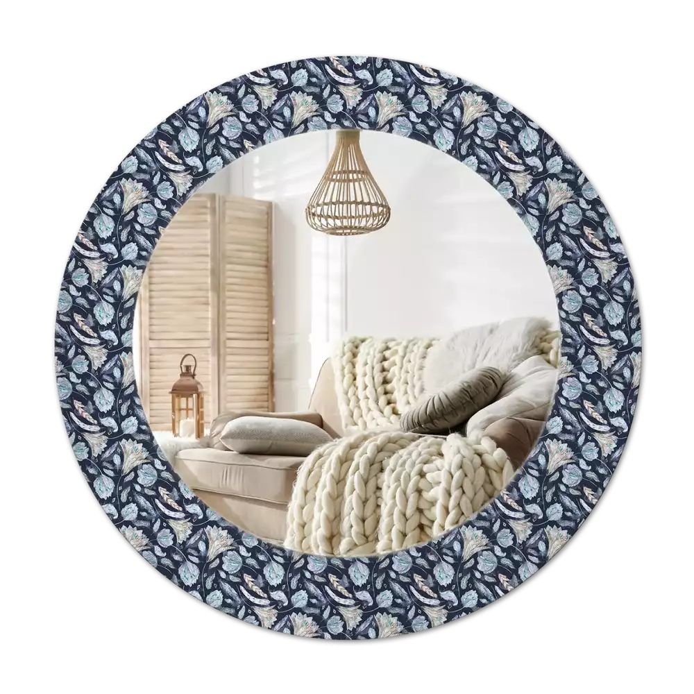 Round printed mirror Boho pattern