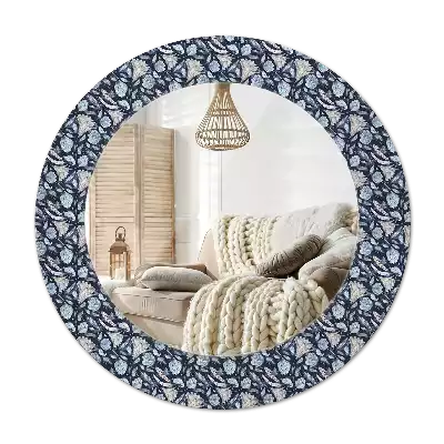 Round printed mirror Boho pattern