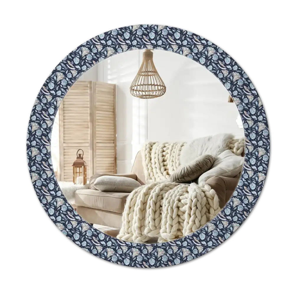 Round printed mirror Boho pattern