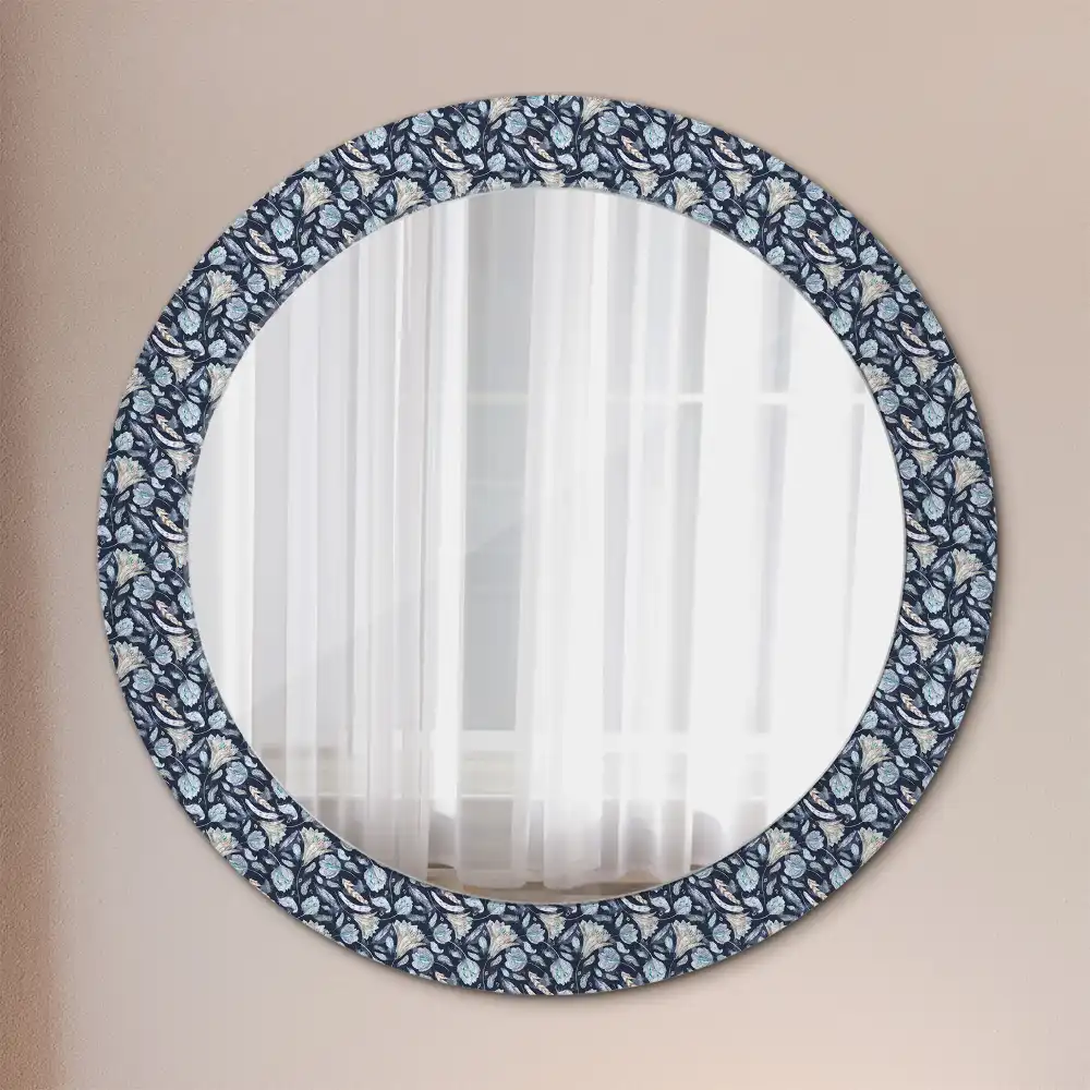 Round printed mirror Boho pattern