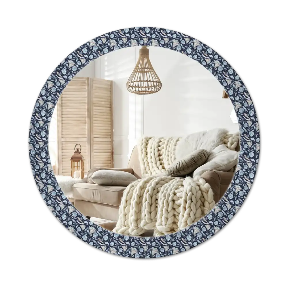 Round printed mirror Boho pattern