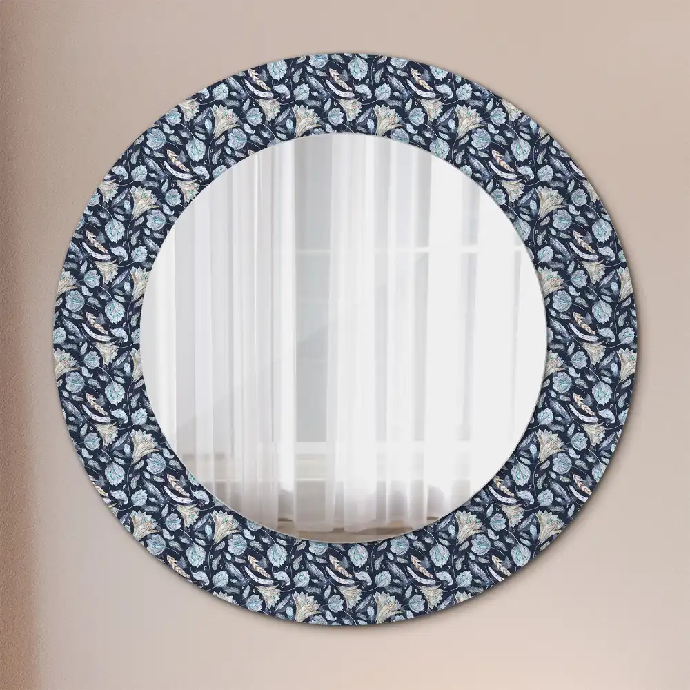 Round printed mirror Boho pattern
