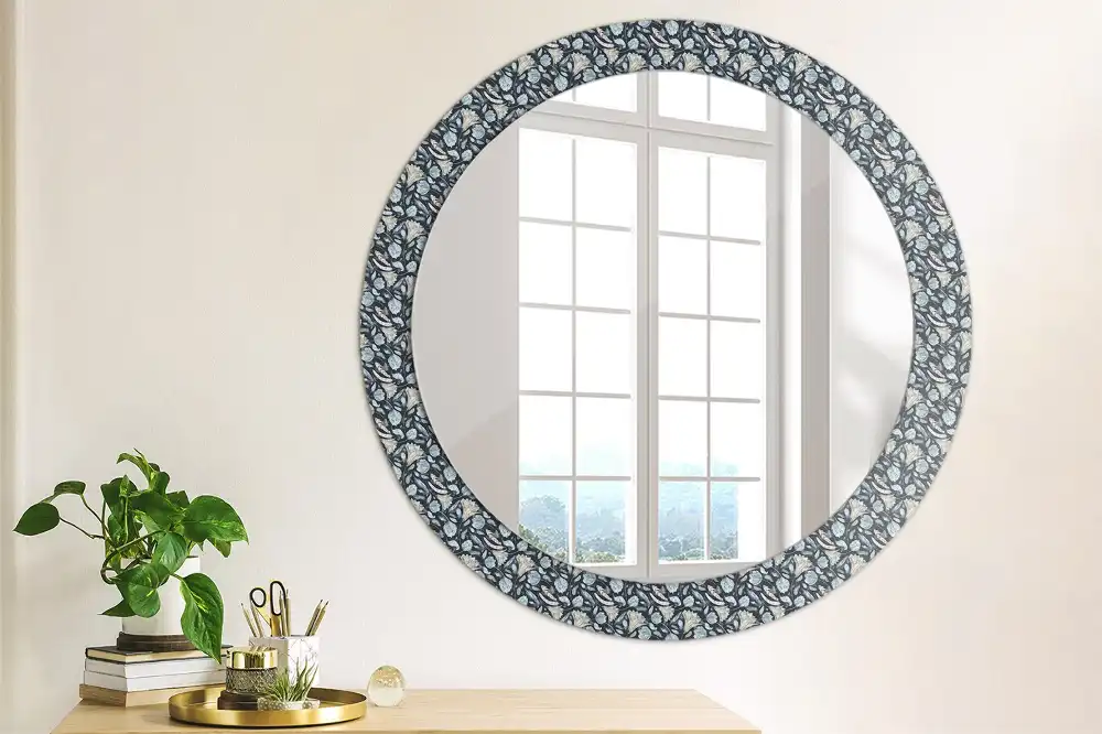 Round printed mirror Boho pattern