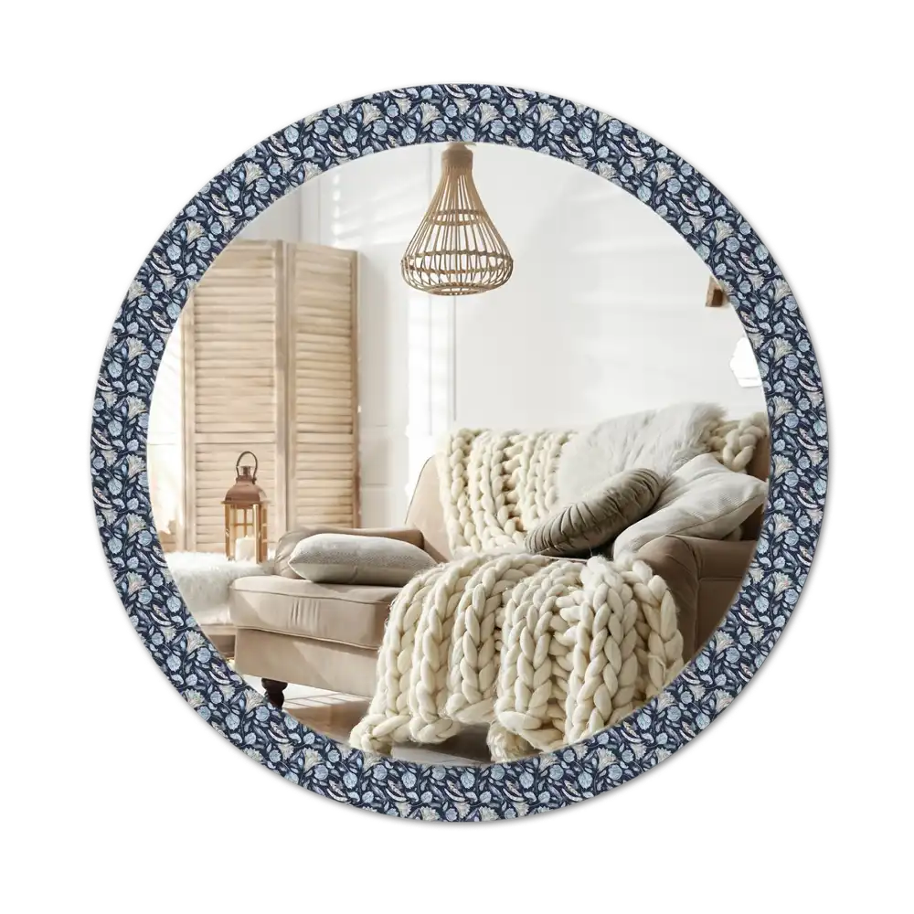 Round printed mirror Boho pattern