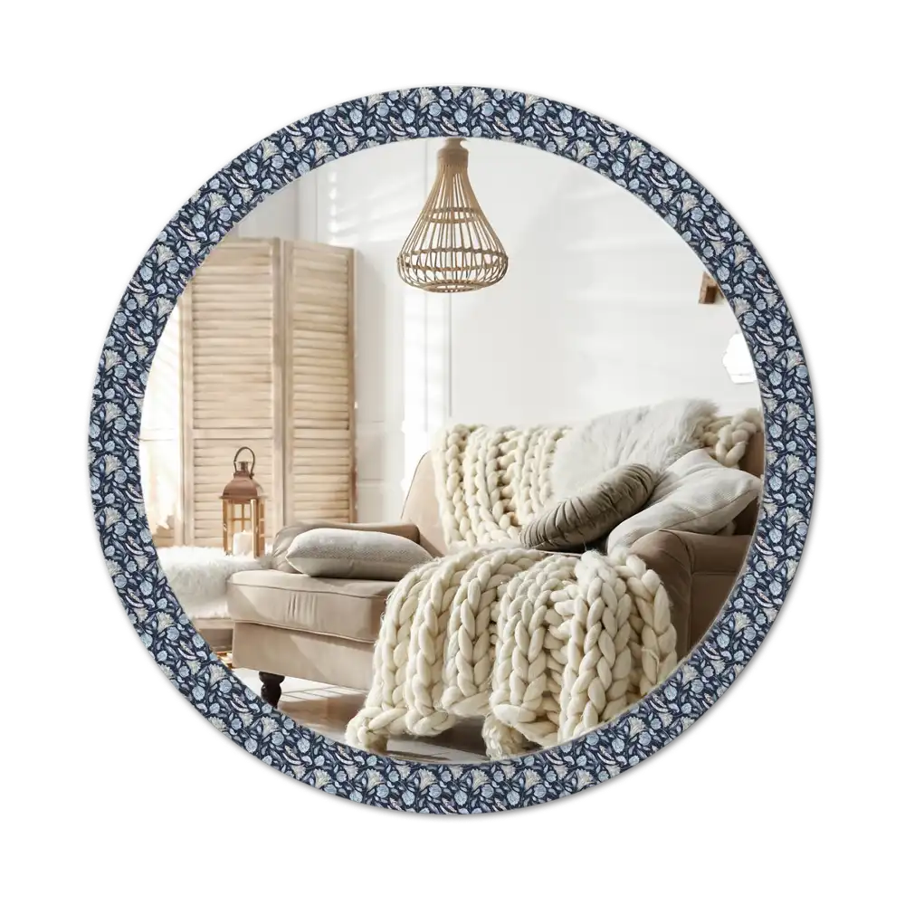 Round printed mirror Boho pattern