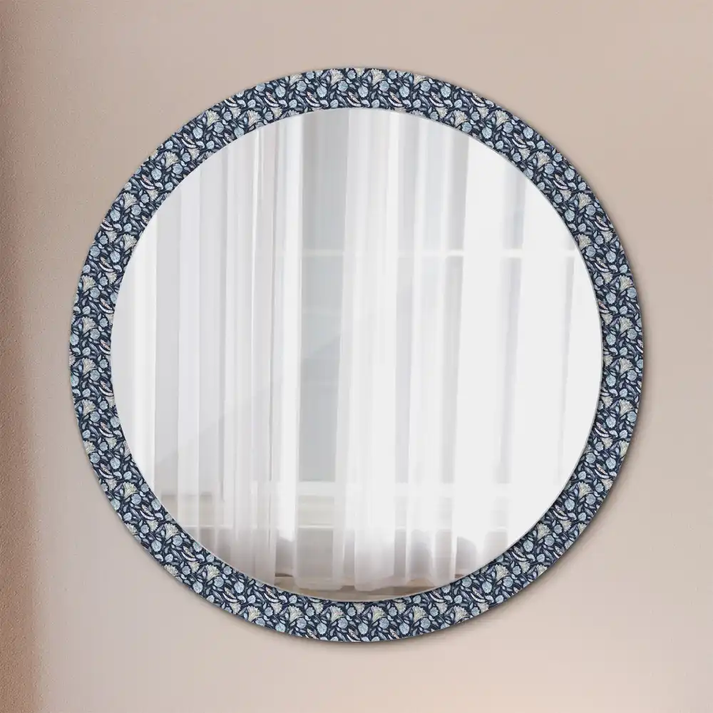 Round printed mirror Boho pattern
