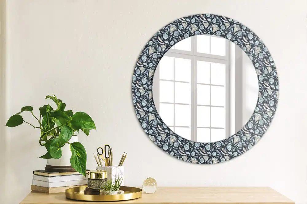 Round printed mirror Boho pattern