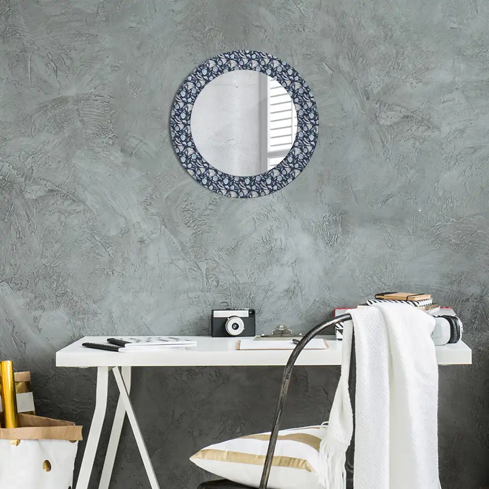 Round printed mirror Boho pattern