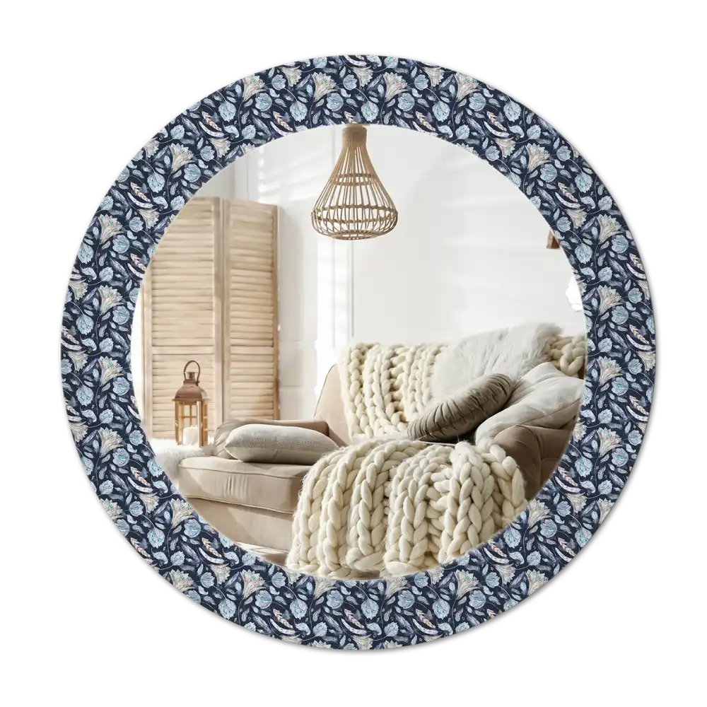 Round printed mirror Boho pattern