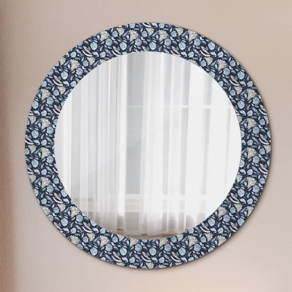 Round printed mirror Boho pattern