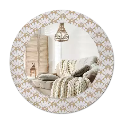 Round decorative mirror Oriental flower