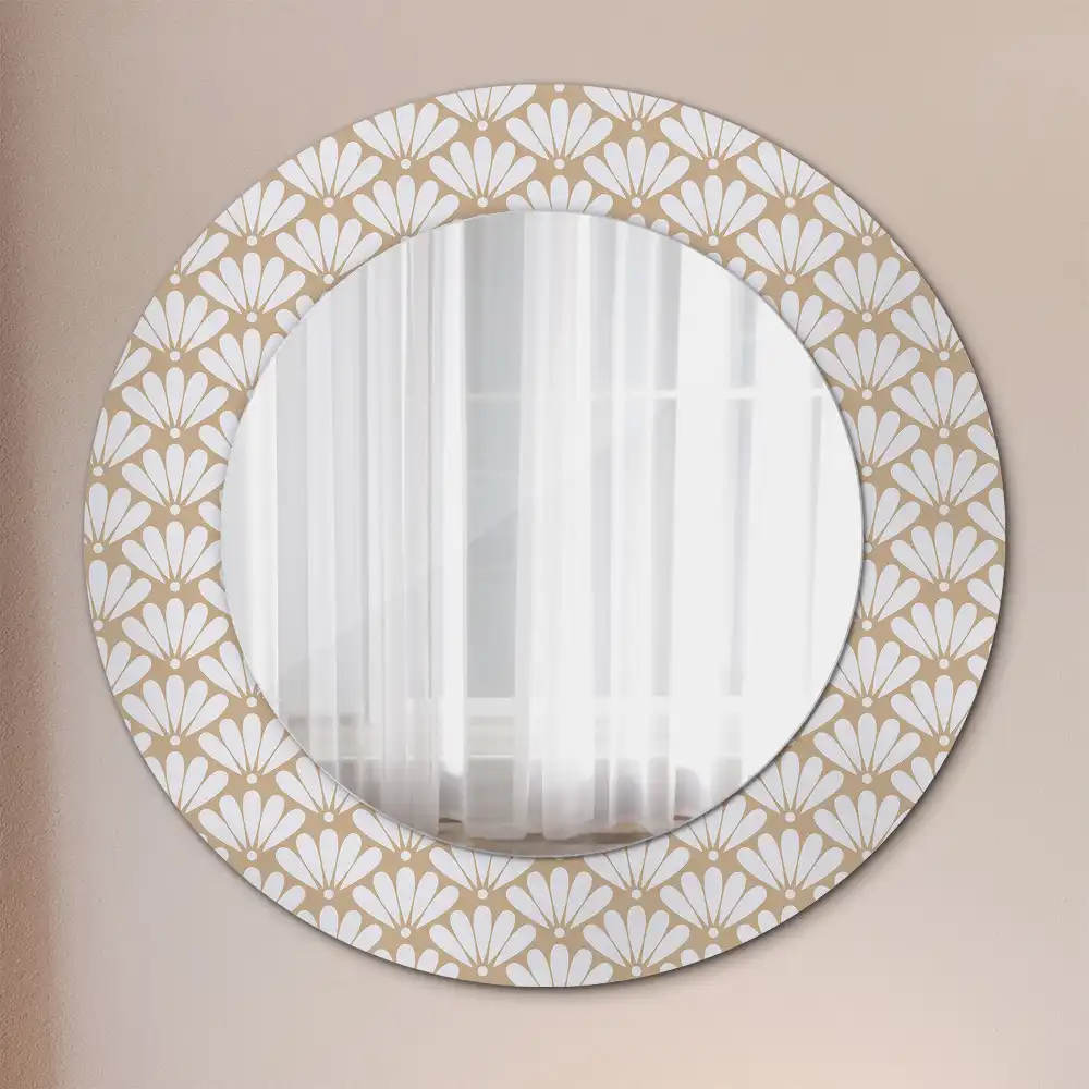 Round decorative mirror Oriental flower
