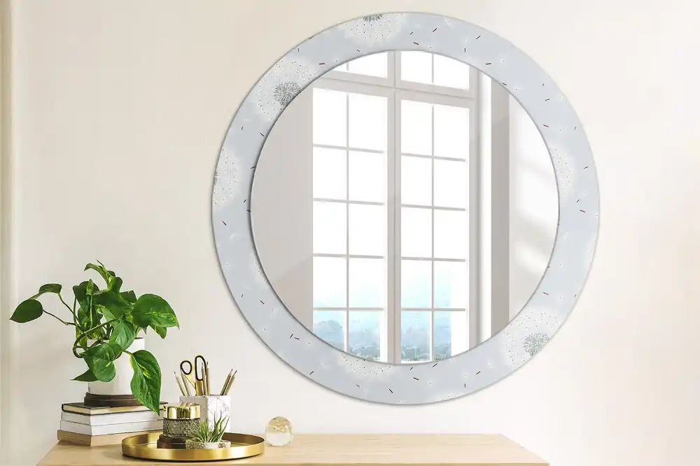Round wall mirror decor Dandelions