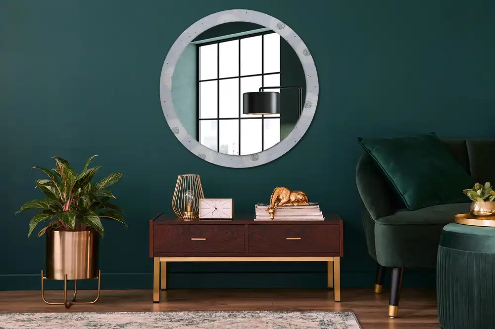 Round wall mirror decor Dandelions
