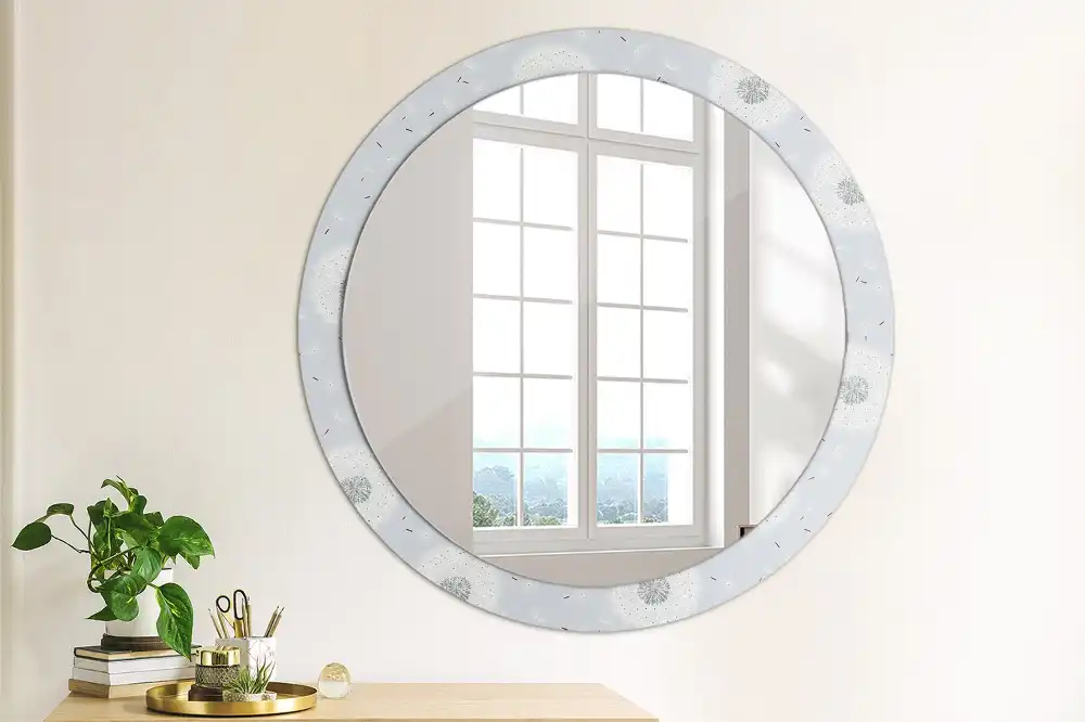Round wall mirror decor Dandelions