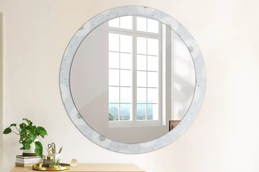 Round wall mirror decor Dandelions