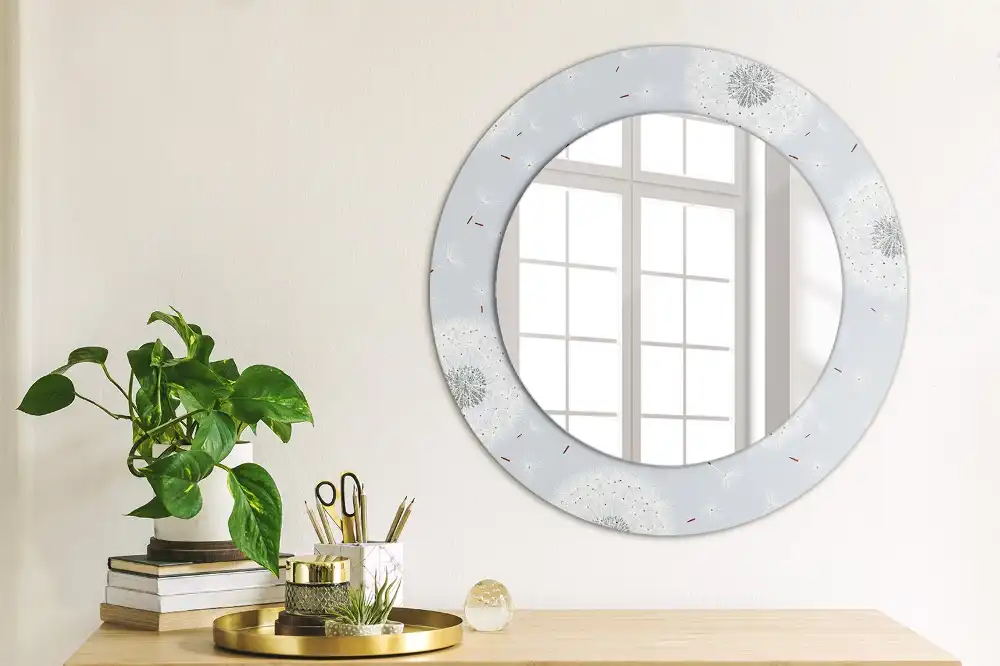 Round wall mirror decor Dandelions