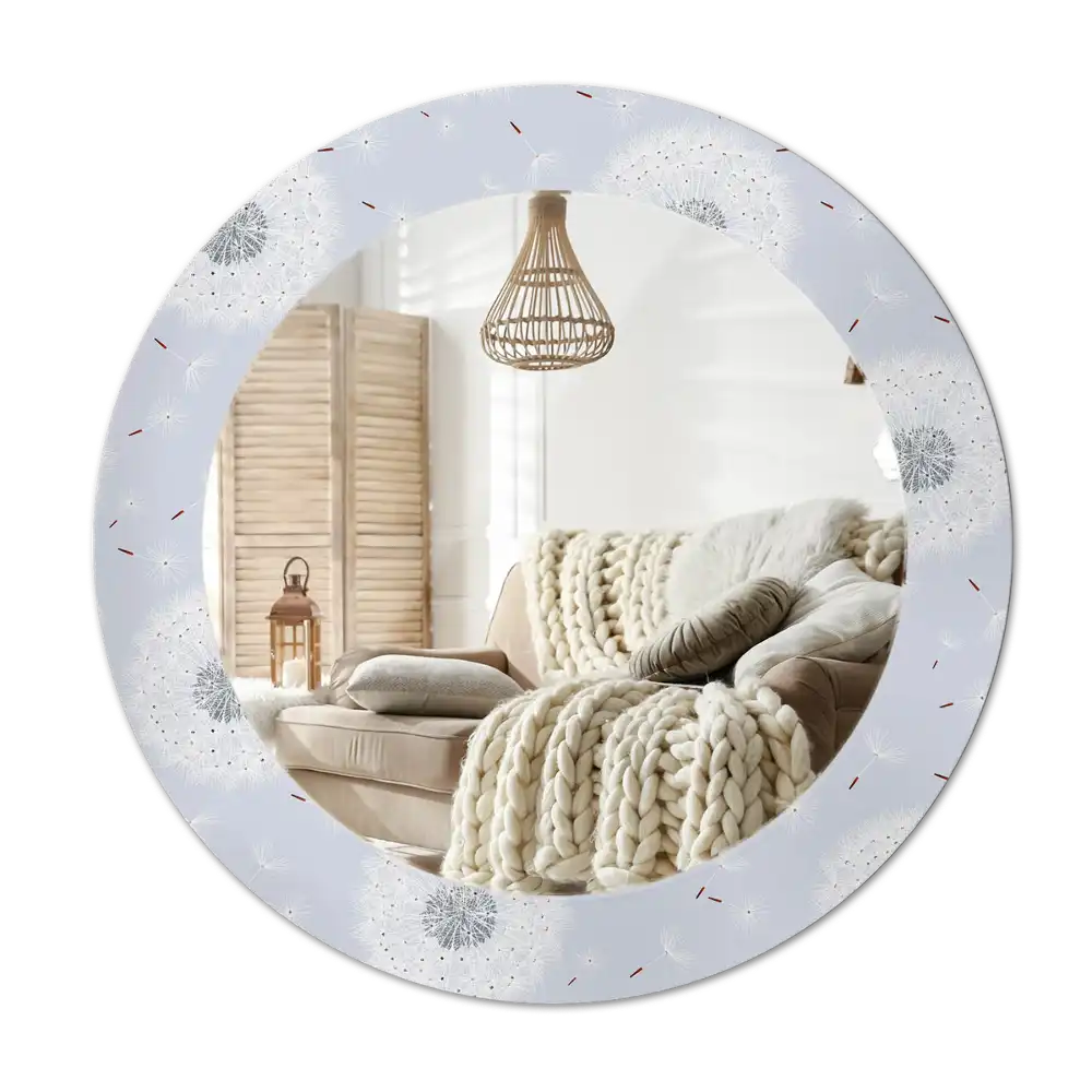 Round wall mirror decor Dandelions