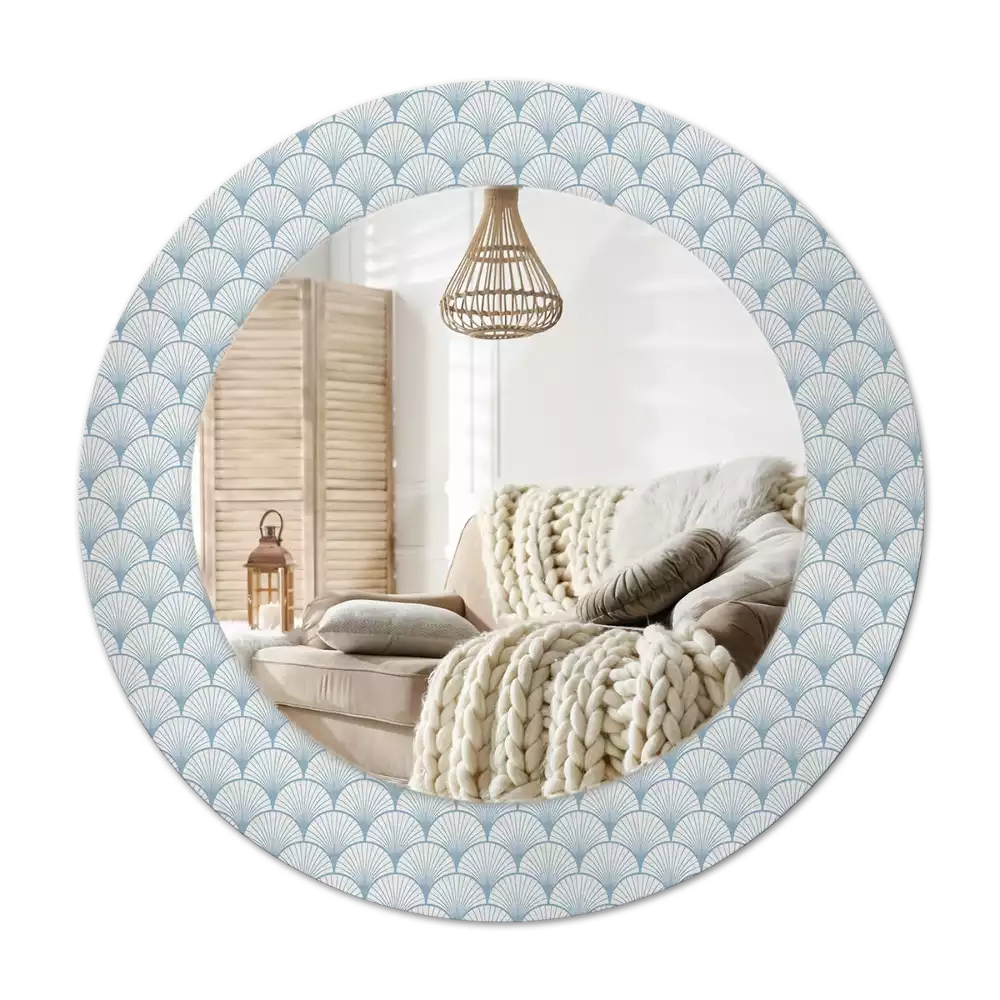 Round printed mirror Retro vintage pattern
