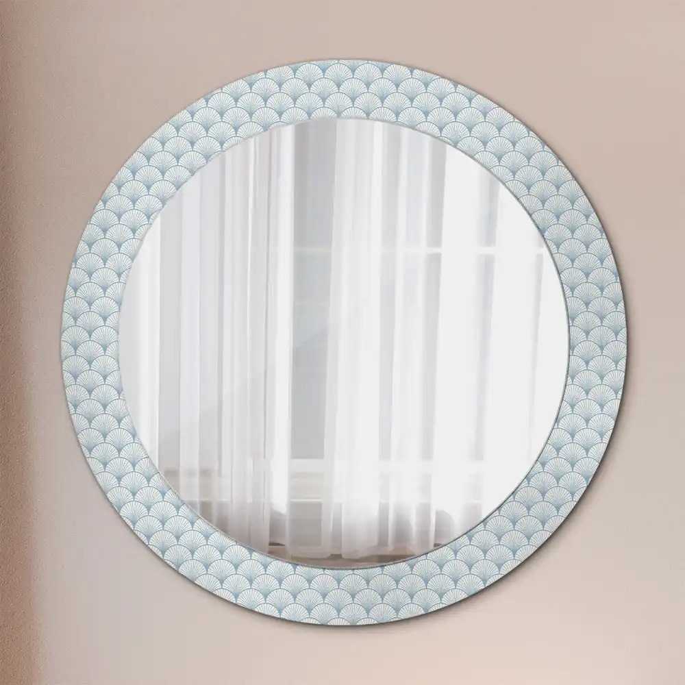 Round printed mirror Retro vintage pattern