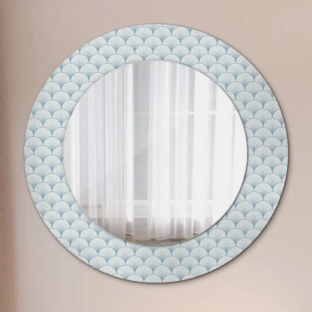 Round printed mirror Retro vintage pattern