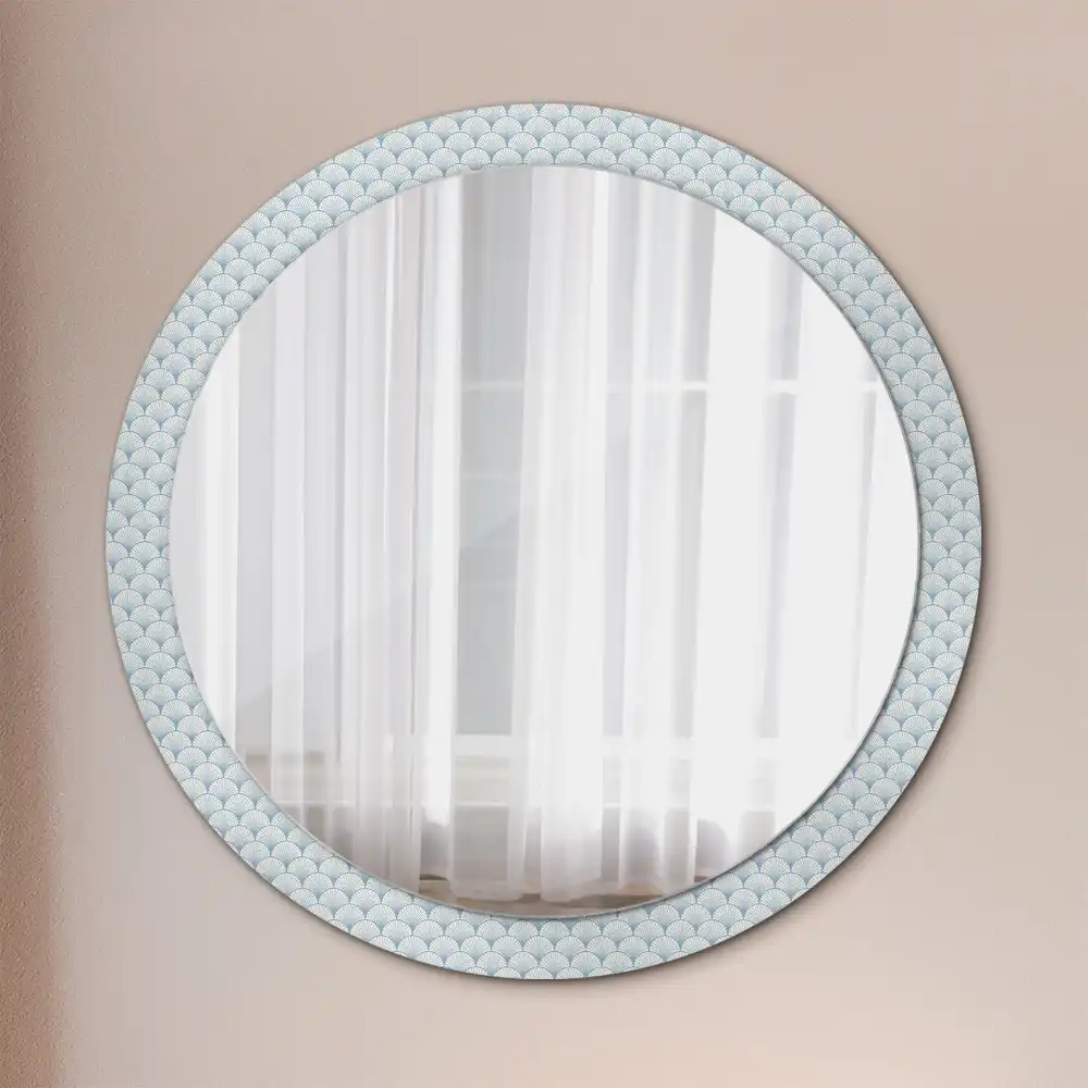 Round printed mirror Retro vintage pattern