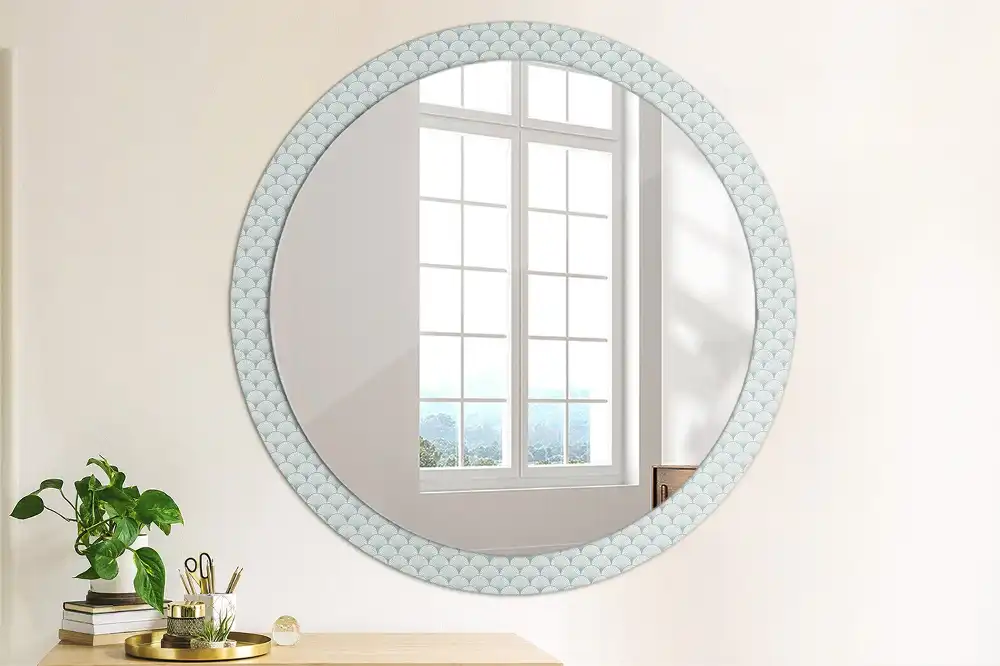 Round printed mirror Retro vintage pattern
