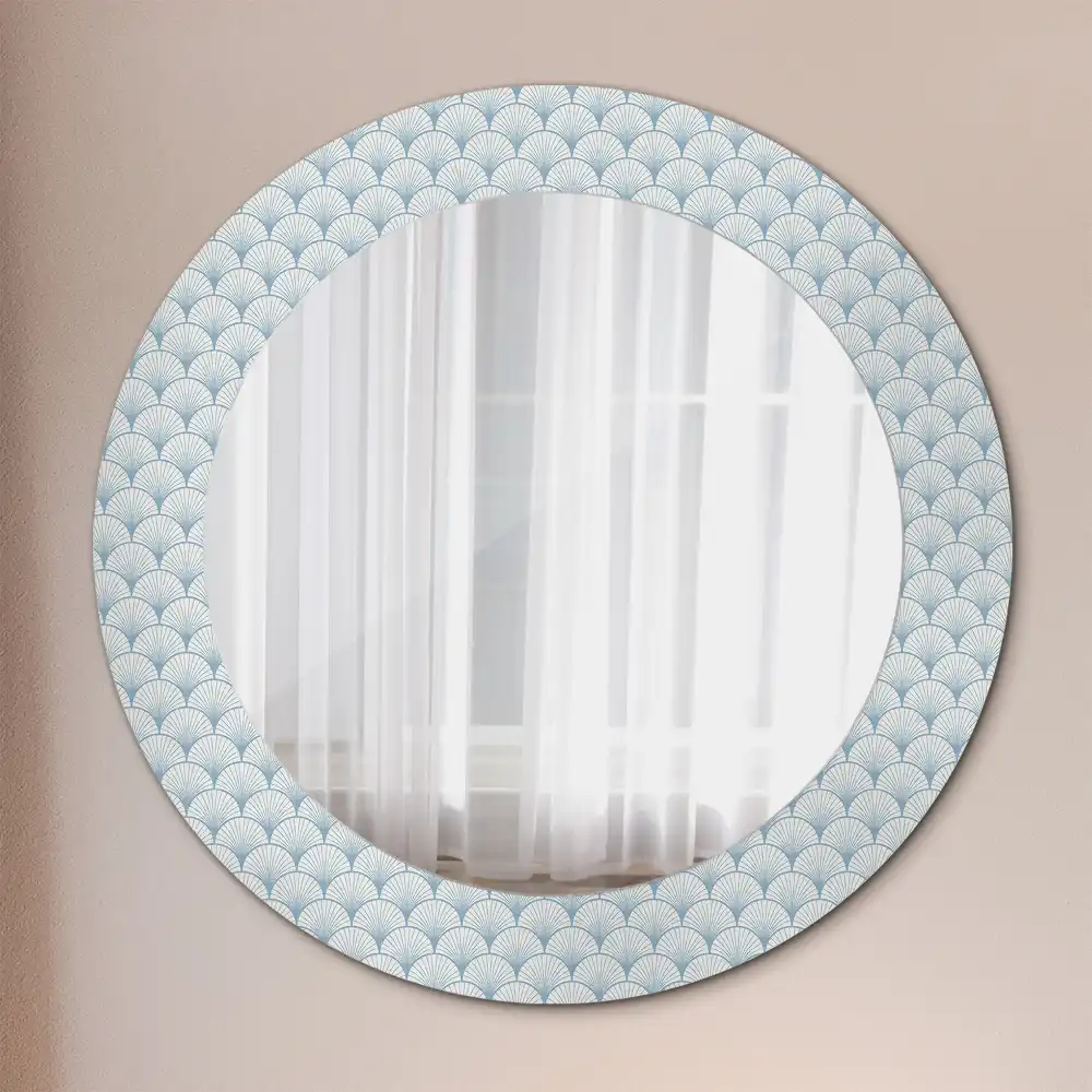 Round printed mirror Retro vintage pattern
