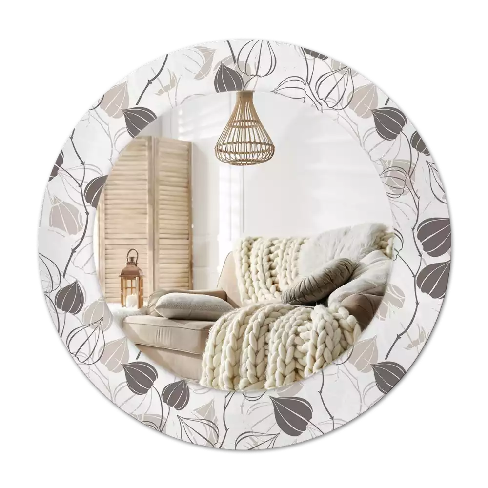 Round decorative mirror Abstract floral