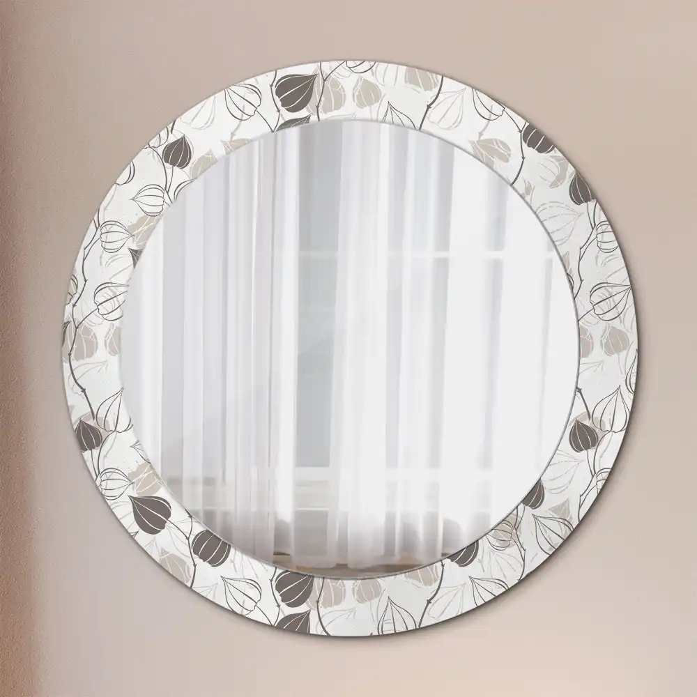 Round decorative mirror Abstract floral