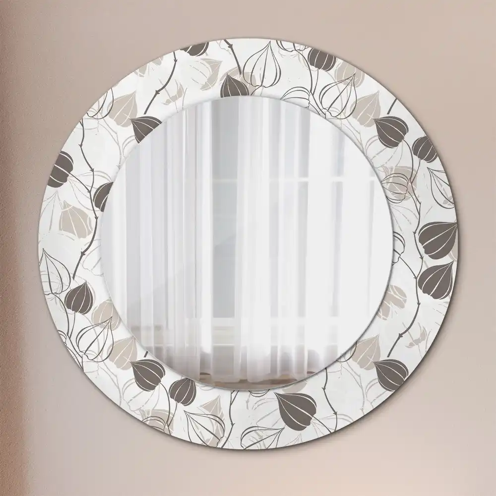 Round decorative mirror Abstract floral