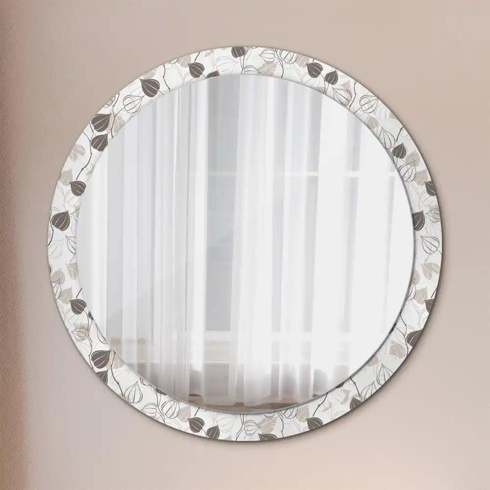 Round decorative mirror Abstract floral