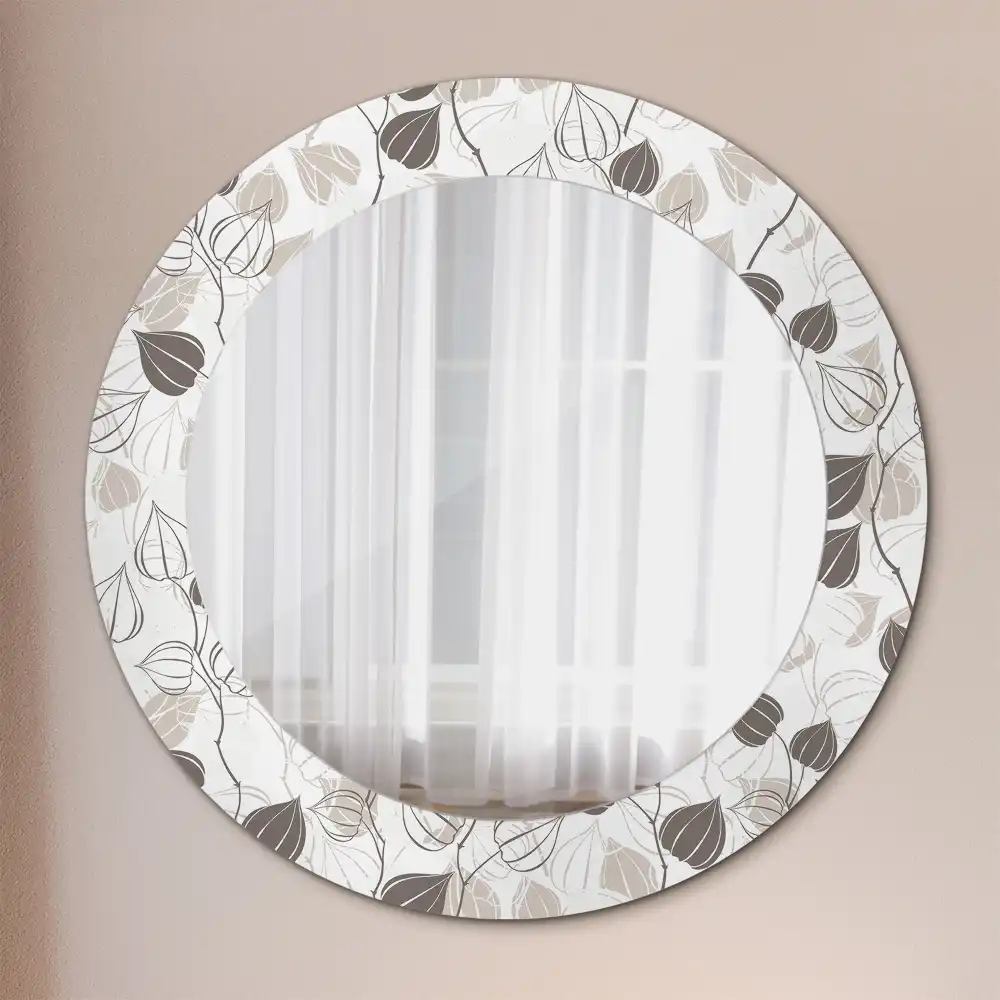 Round decorative mirror Abstract floral