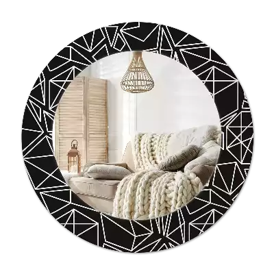 Round wall mirror decor Geometric pattern