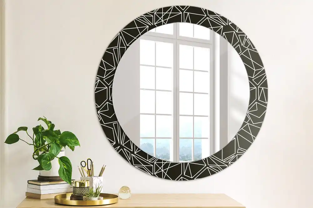 Round wall mirror decor Geometric pattern