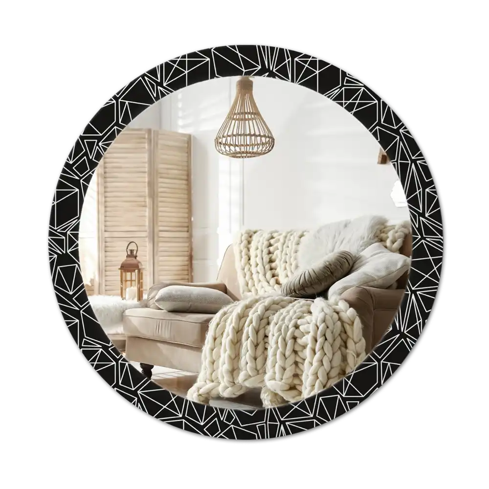 Round wall mirror decor Geometric pattern