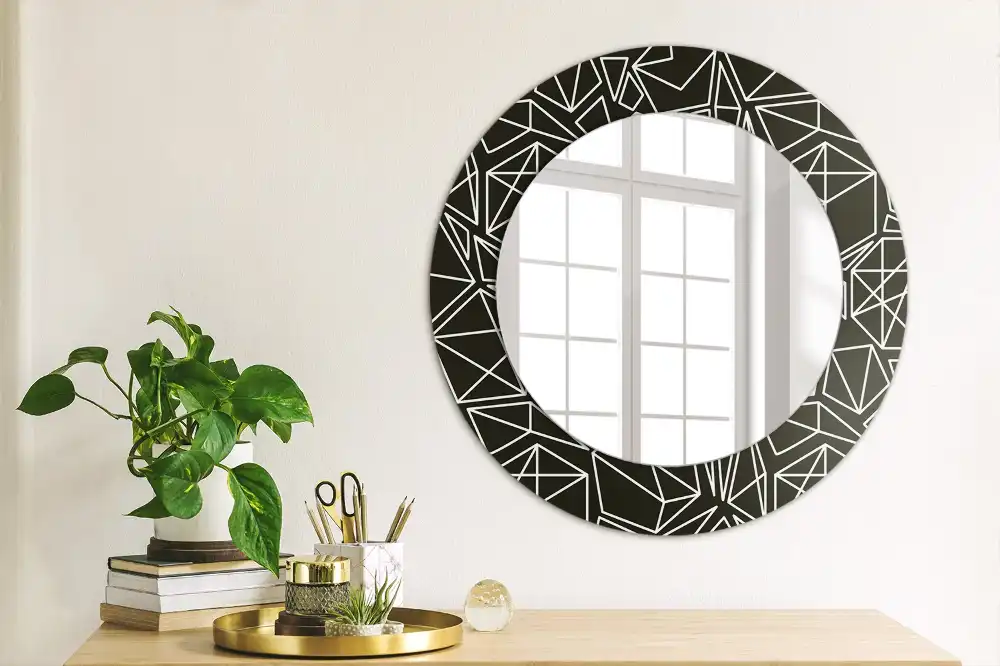 Round wall mirror decor Geometric pattern