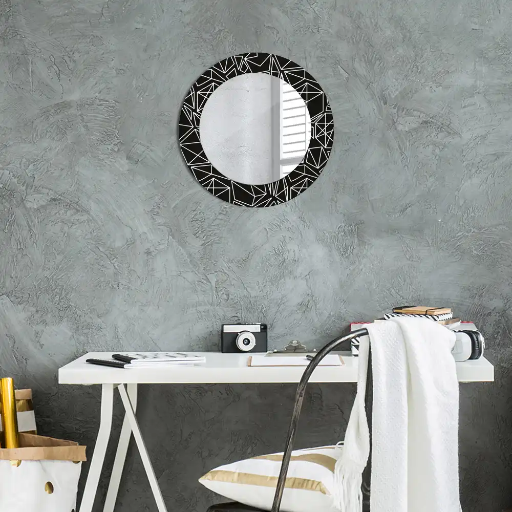 Round wall mirror decor Geometric pattern