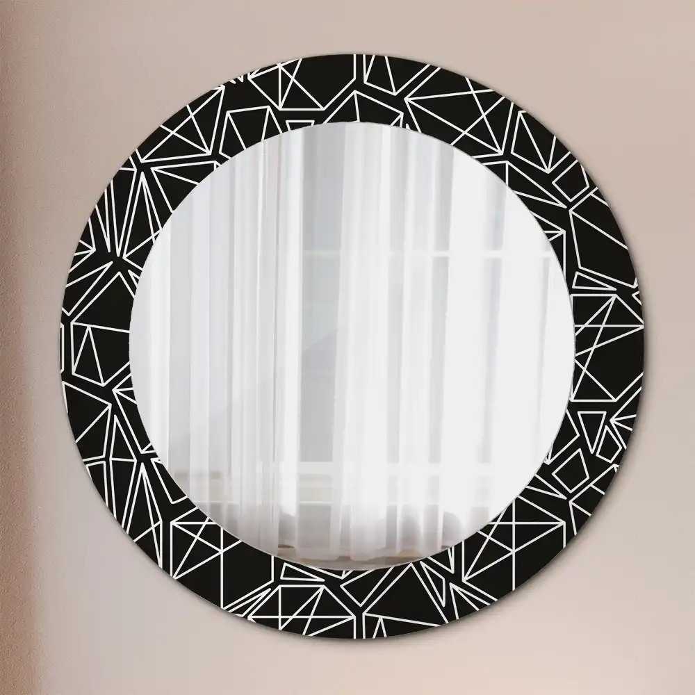 Round wall mirror decor Geometric pattern