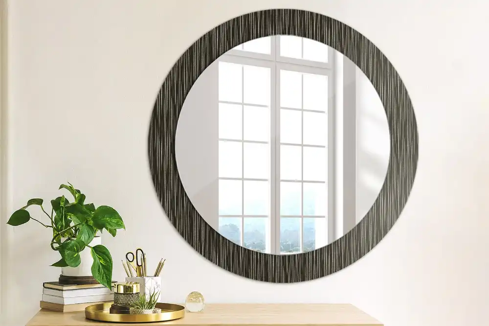 Round mirror frame with print Abstraction