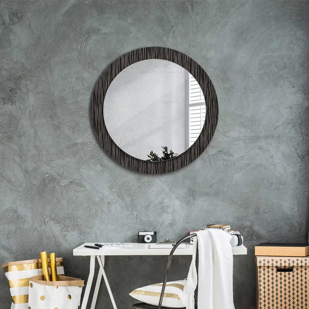 Round mirror frame with print Abstraction