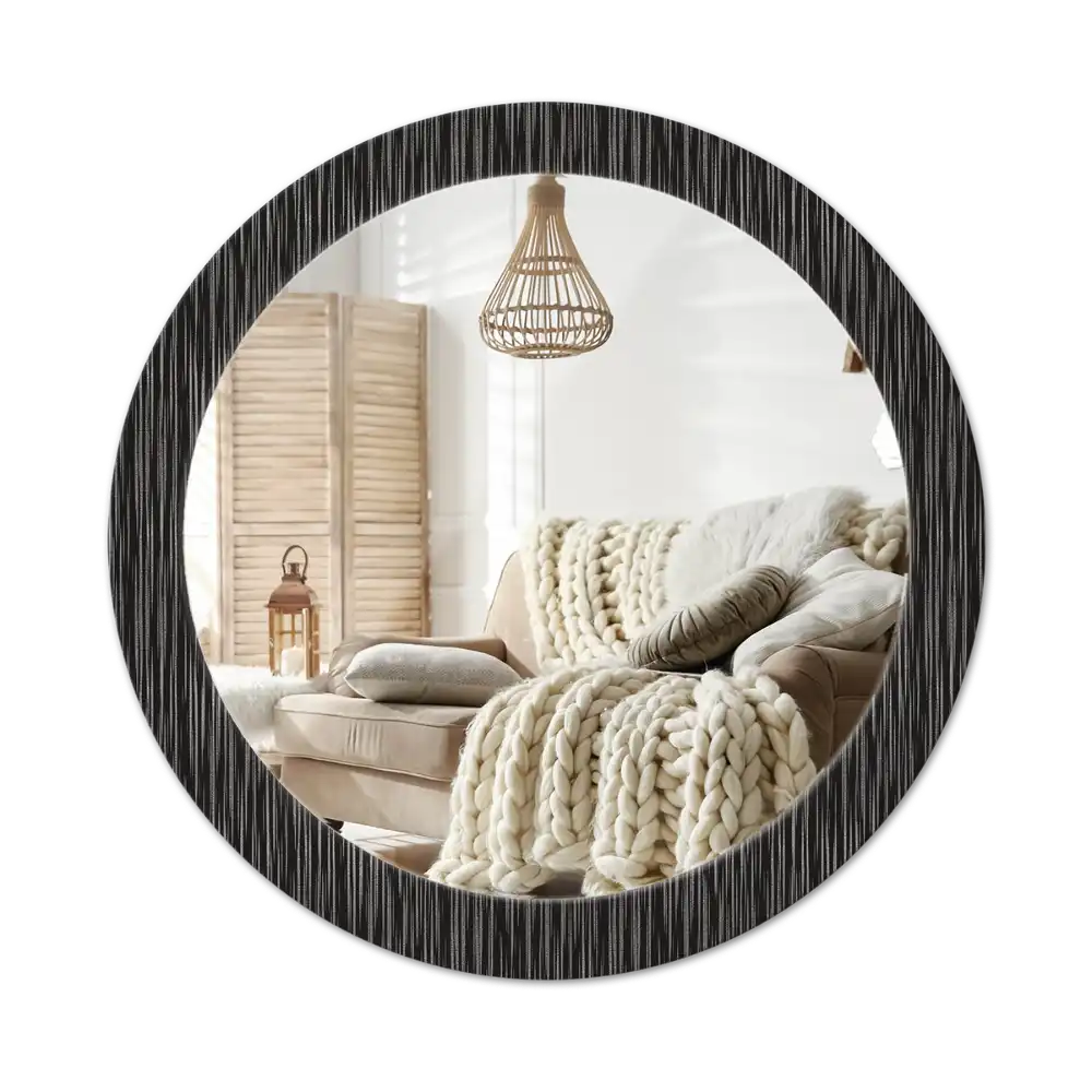 Round mirror frame with print Abstraction