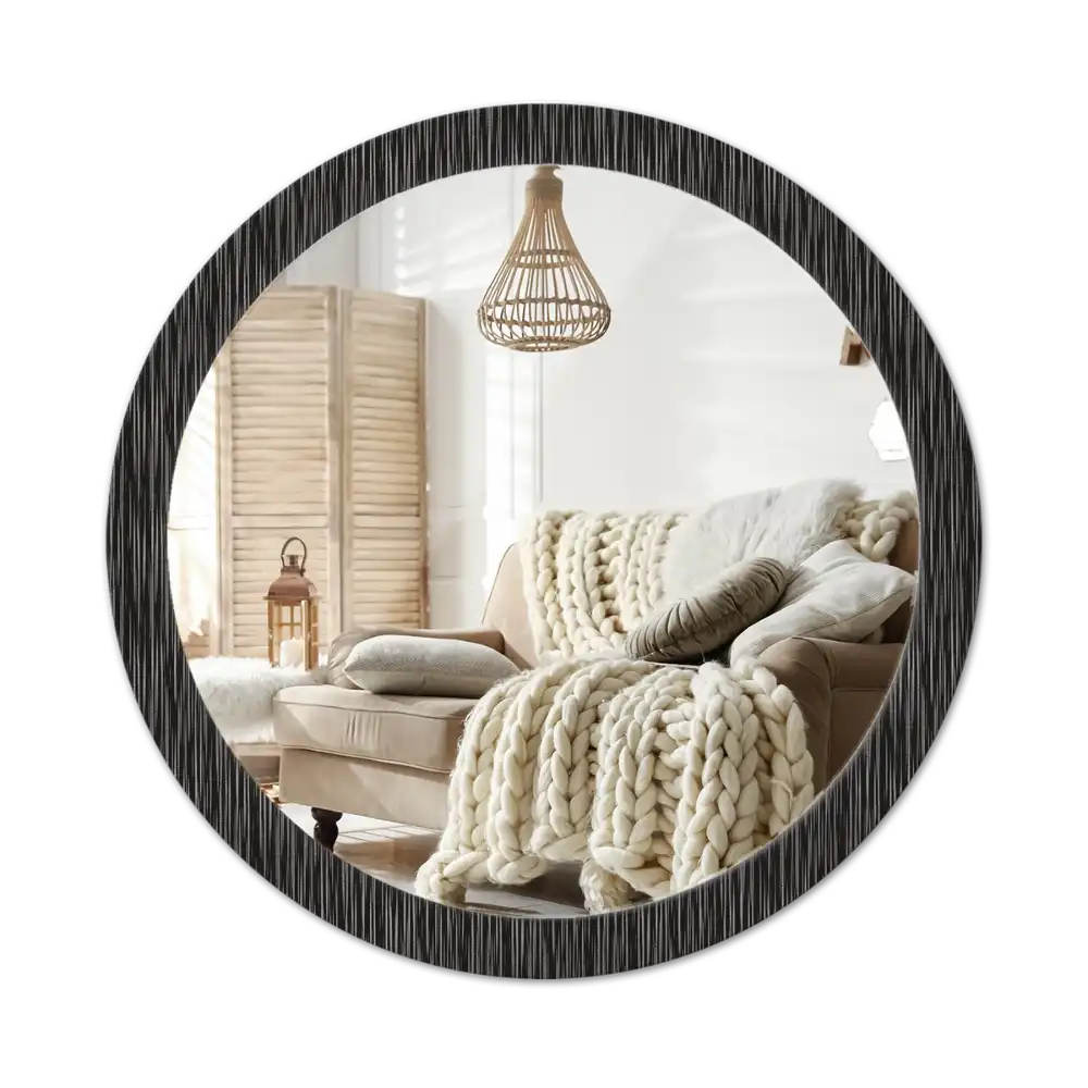 Round mirror frame with print Abstraction