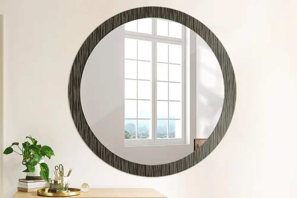 Round mirror frame with print Abstraction