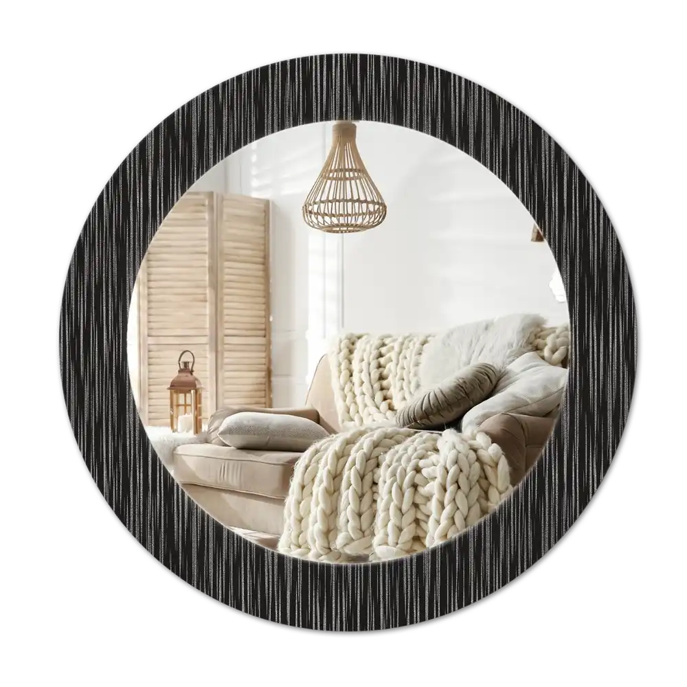Round mirror frame with print Abstraction