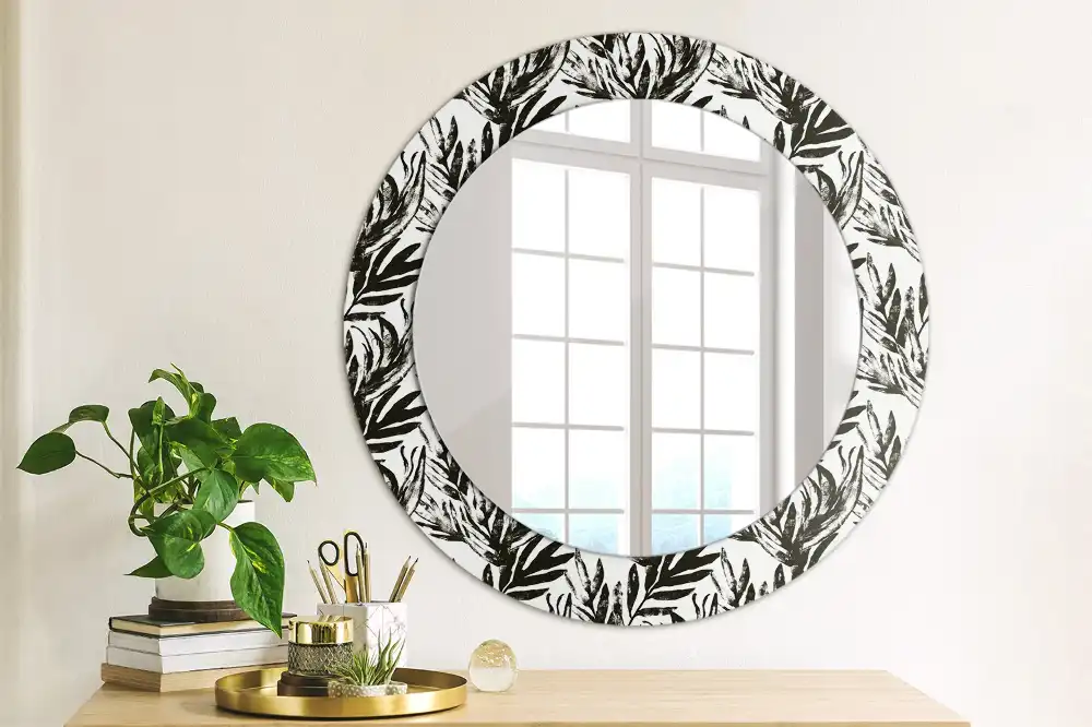 Round mirror frame with print Monster