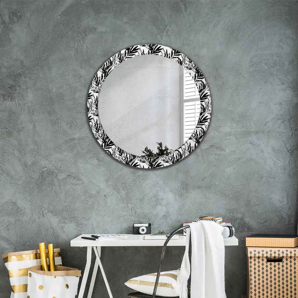 Round mirror frame with print Monster
