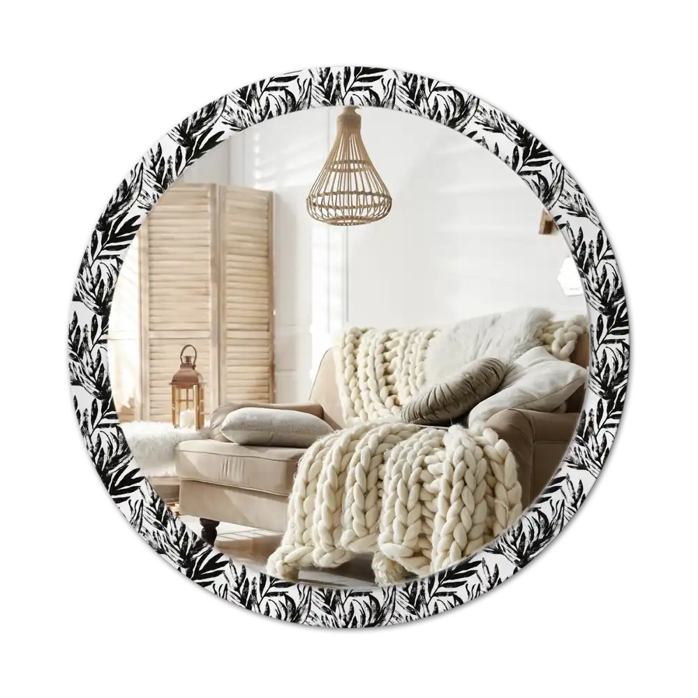 Round mirror frame with print Monster
